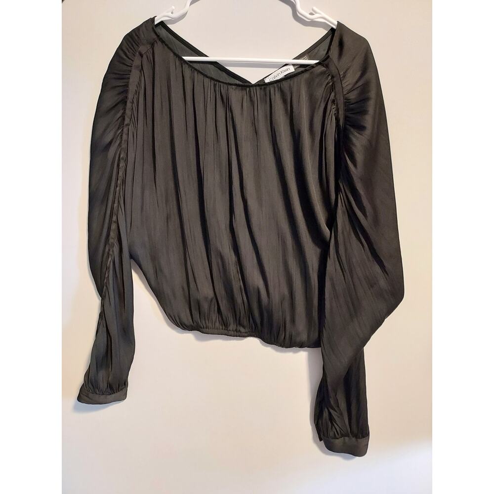Calvin Klein Women's Elastic Waist Dressy Crop Top - Size Small - Black